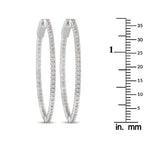 14K White Gold 1.34ct Diamond Inside-Out Hoop Earrings