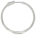 14K White Gold 1.34ct Diamond Inside-Out Hoop Earrings