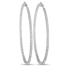 Exclusive 14K White Gold 2.31 ct Diamond Inside Out Hoop Earrings – No upscale ensemble is complete without a dazzling pair o