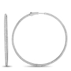 14K White Gold 2.31 ct Diamond Inside Out Hoop Earrings
