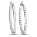 14K white gold diamond inside-out hoop earrings