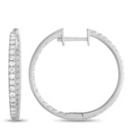 Exclusive 14K White Gold 1.0ct Diamond Inside-Out Hoop Earrings