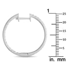 14K White Gold 1.0ct Diamond Inside-Out Hoop Earrings