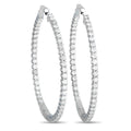 14K white gold diamond inside-out hoop earrings with pavé-set stones
