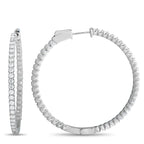 Exclusive 14K White Gold 3.35ct Diamond Inside-Out Hoop Earrings