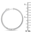 14K White Gold 3.35ct Diamond Inside-Out Hoop Earrings