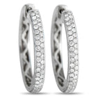 Exclusive 14K White Gold 0.65ct Diamond Hoop Earrings – Add a touch of sparkle to any ensemble with the help of these elegant