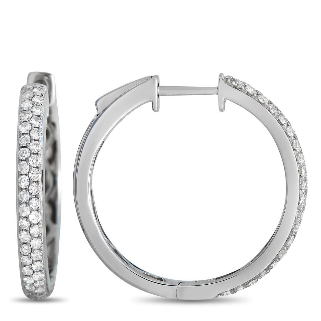 Exclusive 14K White Gold 0.65ct Diamond Hoop Earrings