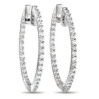 14K White Gold 1.0ct Diamond Inside-Out Hoop Earrings