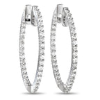 Exclusive 14K White Gold 1.0ct Diamond Inside-Out Hoop Earrings AER-14262 – These subtle and sleek hoops can easily transitio