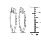 14K White Gold 1.0ct Diamond Inside-Out Hoop Earrings