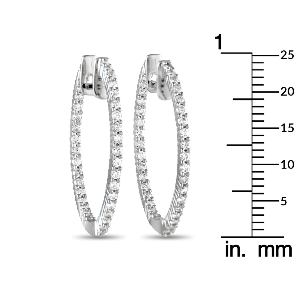 Exclusive 14K White Gold 1.0ct Diamond Inside-Out Hoop Earrings