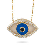 Exclusive 14K Yellow Gold 0.38 ct Diamond Evil Eye Necklace PN14376 – This bold Exclusive  14K Yellow Gold 0