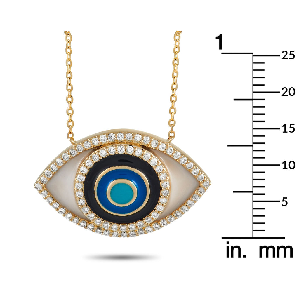 Exclusive 14K Yellow Gold 0.40 ct Diamond Evil Eye Necklace