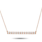18K Rose Gold 1.00 ct Diamond Bar Necklace