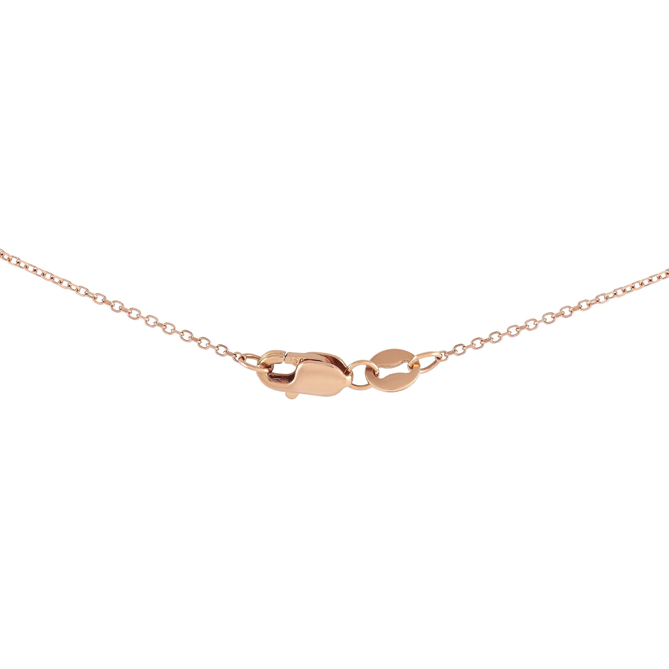 Exclusive 18K Rose Gold 1.00 ct Diamond Bar Necklace