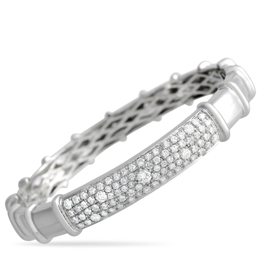 Exclusive 18K White Gold 2.02ct Diamond Bracelet ALB-17325 – An easy-to-wear diamond bracelet that offers an elegant finish t