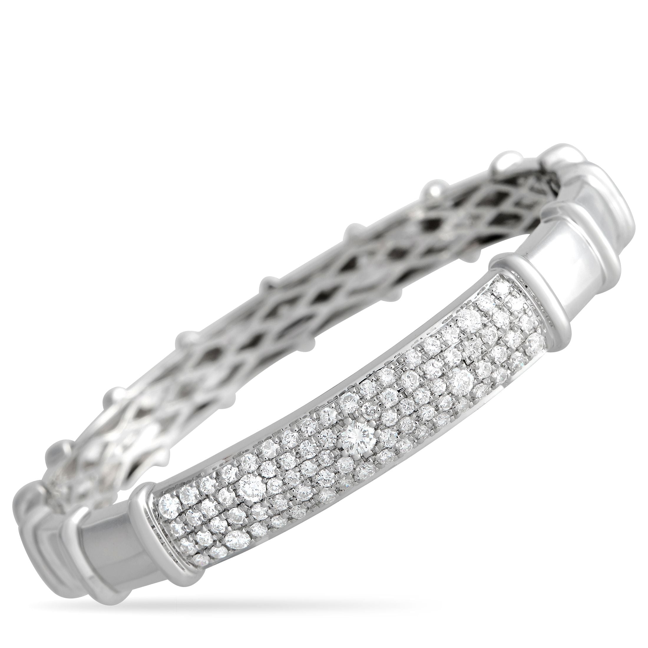 Exclusive 18K White Gold 2.02ct Diamond Bracelet ALB-17325 – An easy-to-wear diamond bracelet that offers an elegant finish t