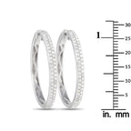 14K White Gold 1.0ct Diamond Hoop Earrings