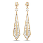 Exclusive 18K Yellow Gold 3.55ct Diamond Geometric Drop Earrings – The perfect accompaniment to a special occasion outfit! Th