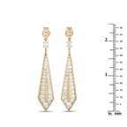 Exclusive 18K Yellow Gold 3.55ct Diamond Geometric Drop Earrings