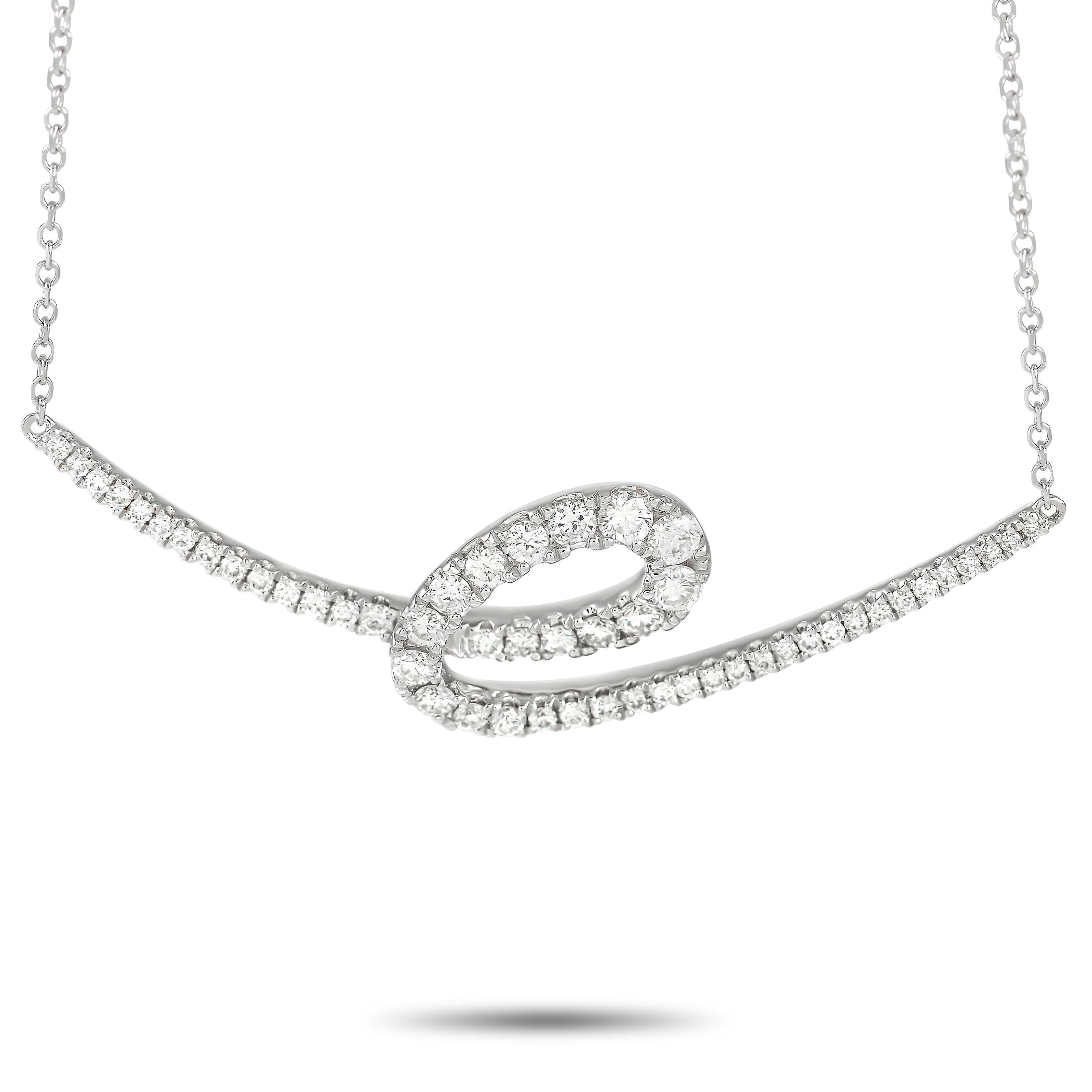 Exclusive 18K White Gold 0.48ct Diamond Necklace – Add a touch of luxury to every single day with the help of this 18K White 
