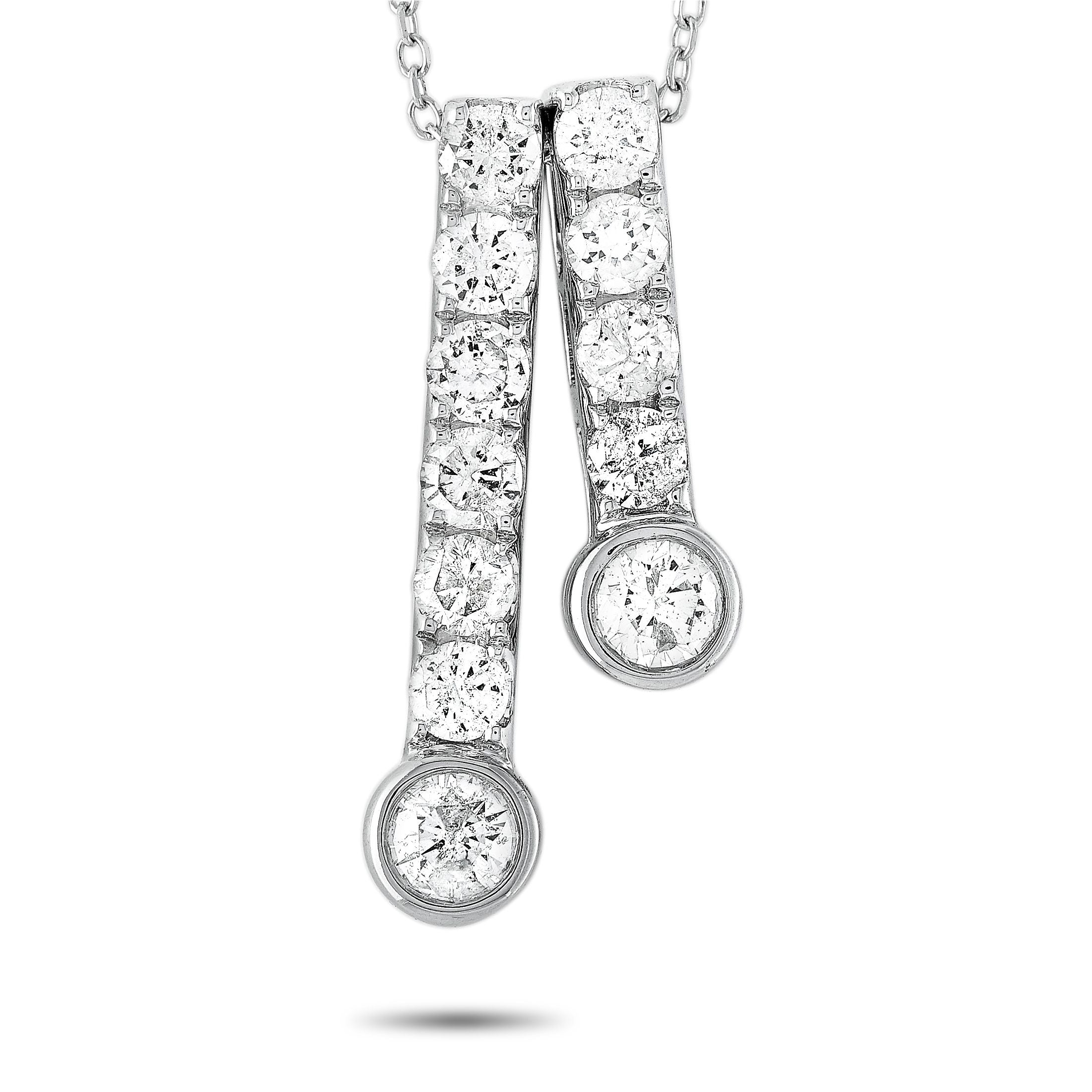 Exclusive 14K White Gold 1.0ct Diamond Necklace – This Exclusive  pendant necklace is made of 14K white gold and embellished 