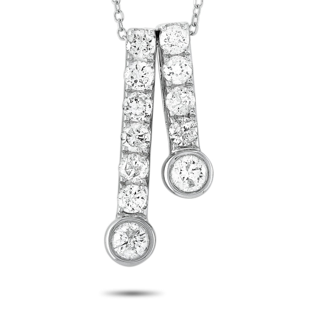 14K White Gold 1.0ct Diamond Necklace
