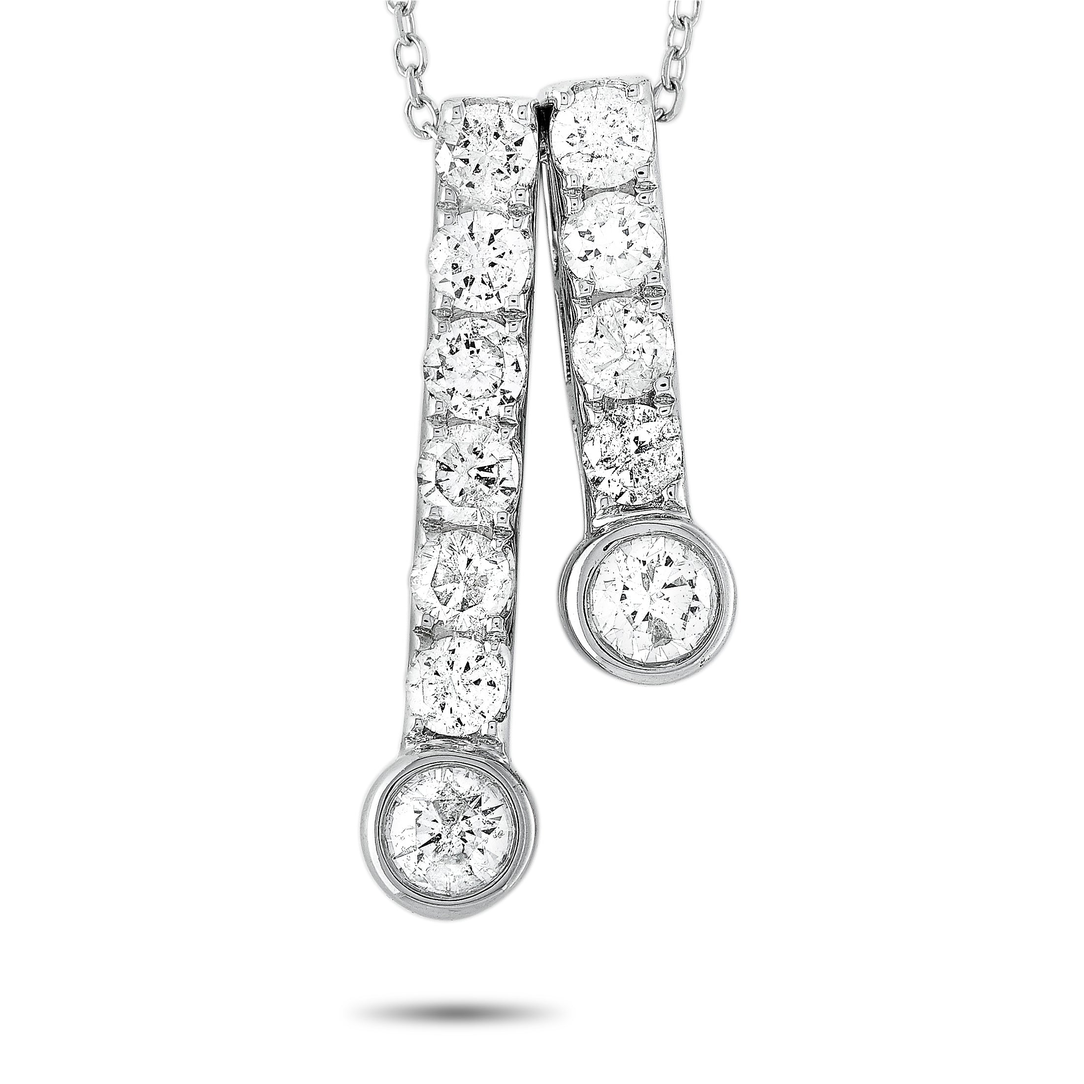 14K White Gold 1.0ct Diamond Necklace