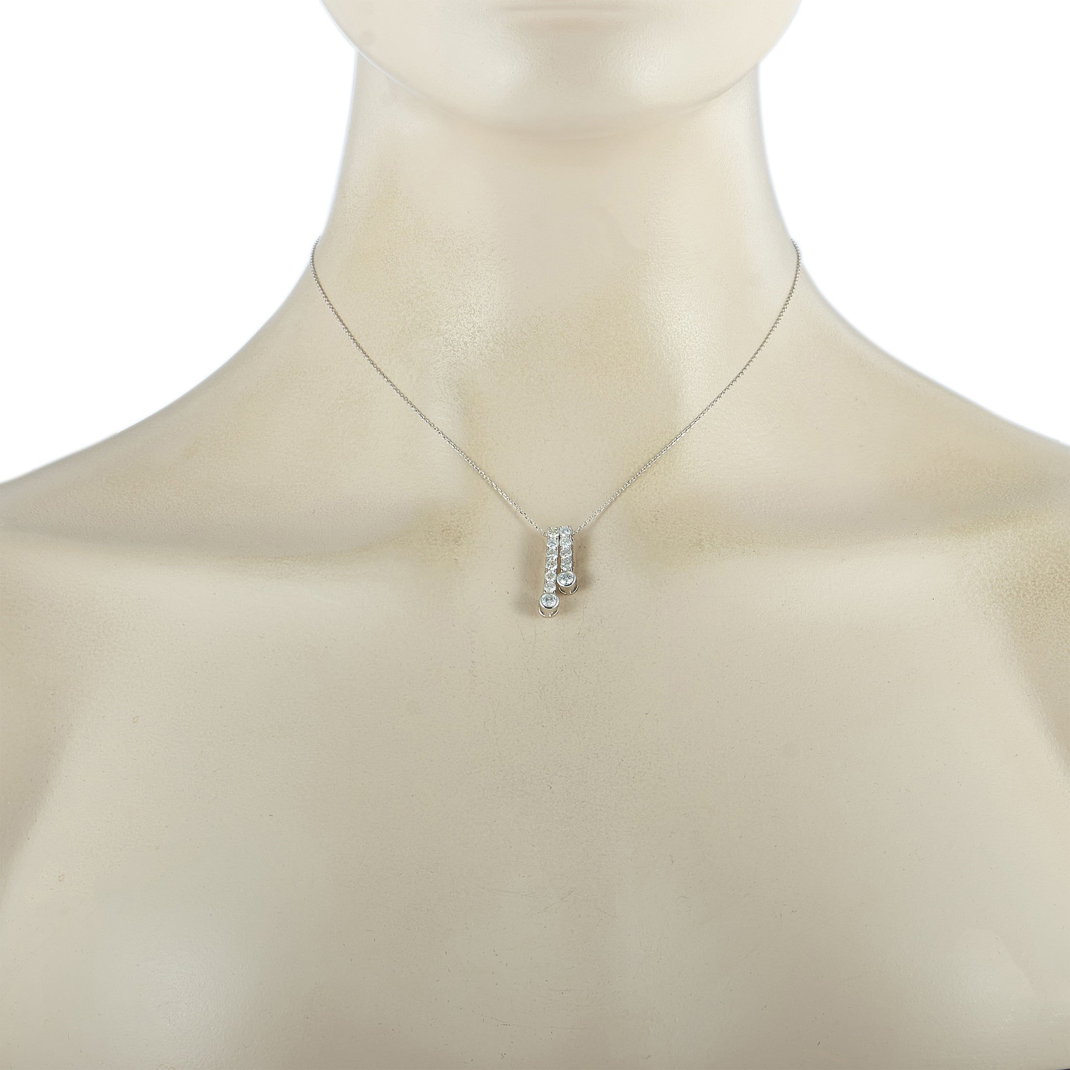 14K White Gold 1.0ct Diamond Necklace