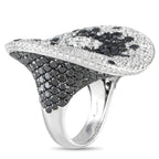 Maggioro 18K White Gold 16.57ct Black and White Diamond Cocktail Ring