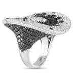 Maggioro18K White Gold 16.57ct Black and White Diamond Cocktail Ring