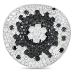 Maggioro18K White Gold 16.57ct Black and White Diamond Cocktail Ring