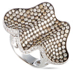 18K White Gold White and Brown Diamond Wave Ring – This ring is made out of 18K white gold and diamonds that amount to 6