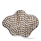 18K White Gold White and Brown Diamond Wave Ring