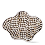 18K White Gold White and Brown Diamond Wave Ring