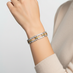 18K Yellow Gold and Platinum 5.54ct Diamond and 1.08ct Yellow Sapphire Link Bracelet