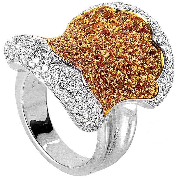 Oro Trend 18K White Gold Yellow Sapphire and Diamond Ring – This ring from Oro Trend is fabulous and shines with diamonds