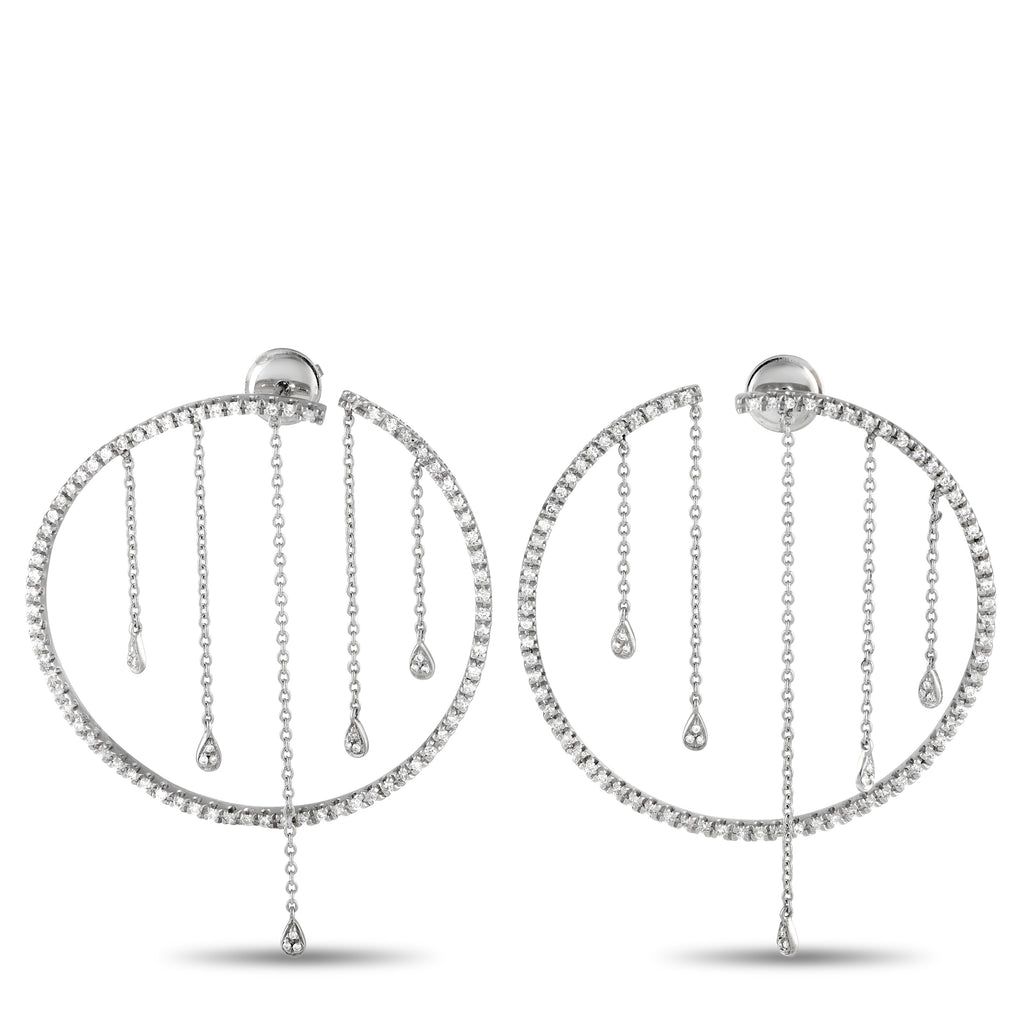 PIERO MILANO 18K White Gold 1.10ct Diamond Earrings