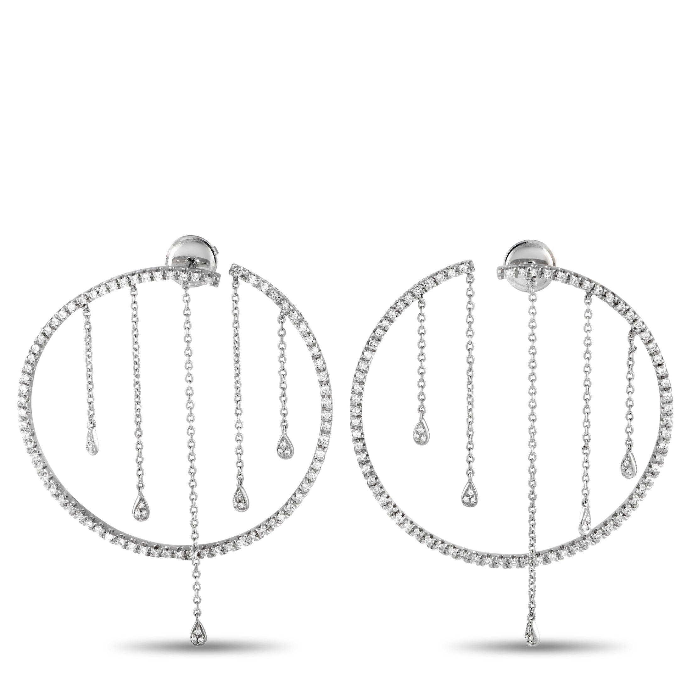 PIERO MILANO 18K White Gold 1.10ct Diamond Earrings
