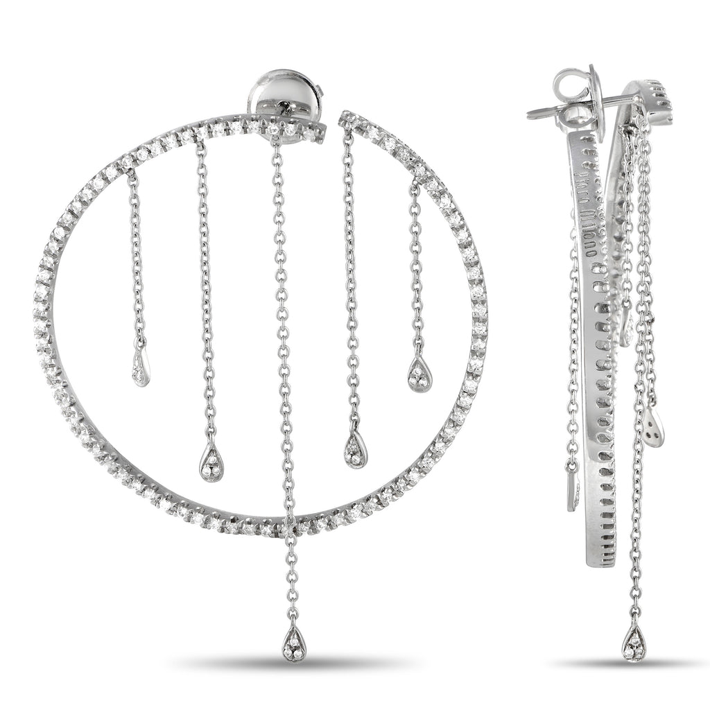 Piero Milano 18K White Gold 1.10ct Diamond Earrings