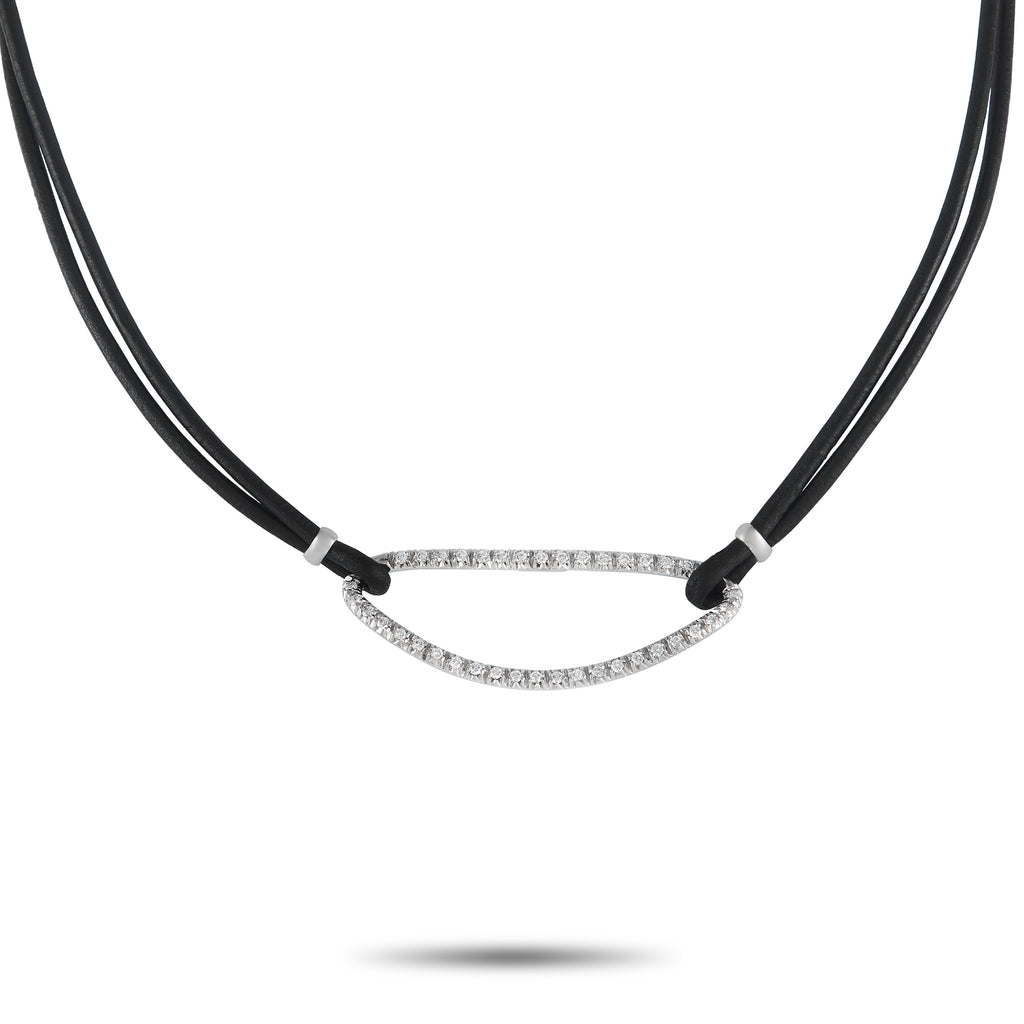 Piero Milano18K White Gold 0.72ct Diamond Cord Necklace