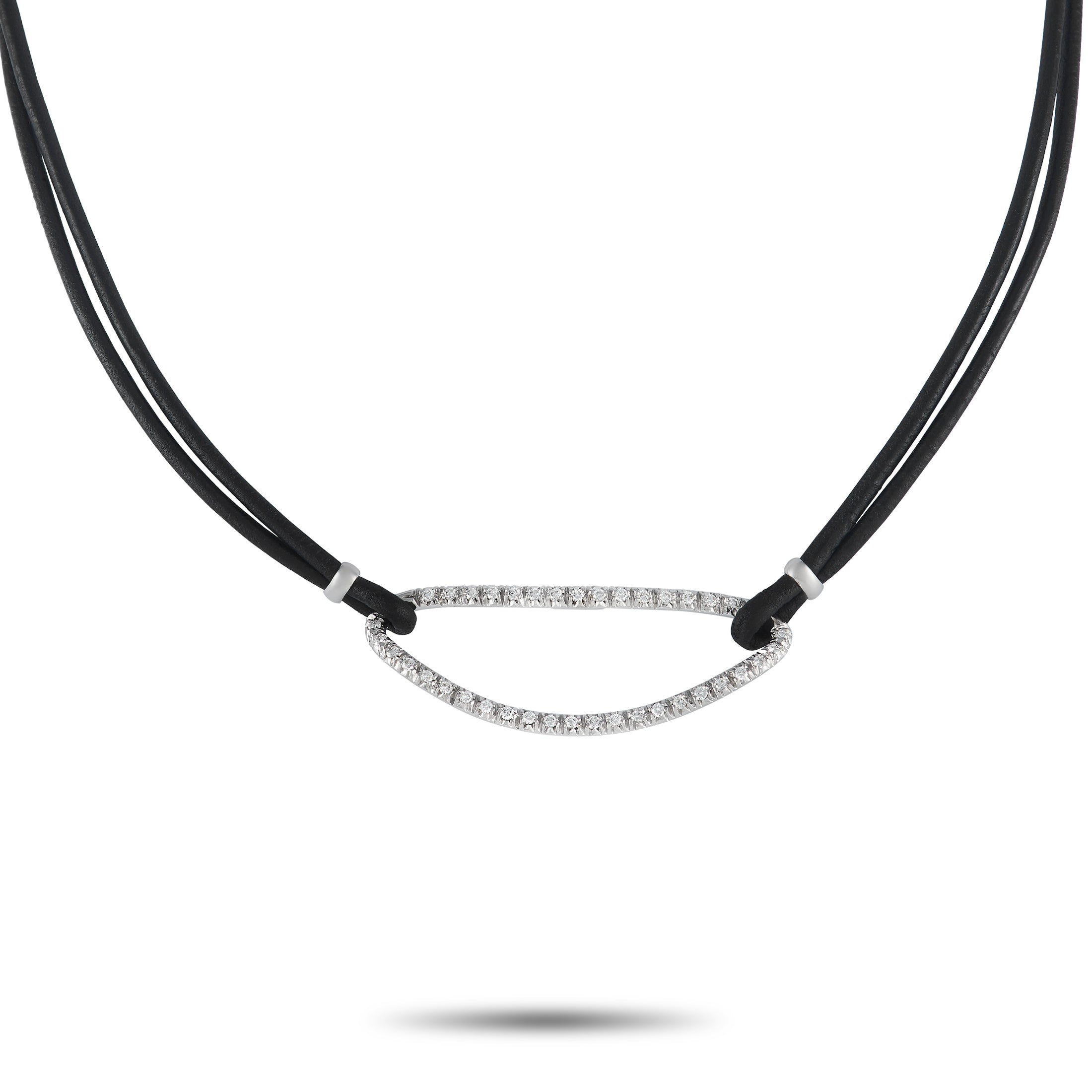 Piero Milano18K White Gold 0.72ct Diamond Cord Necklace