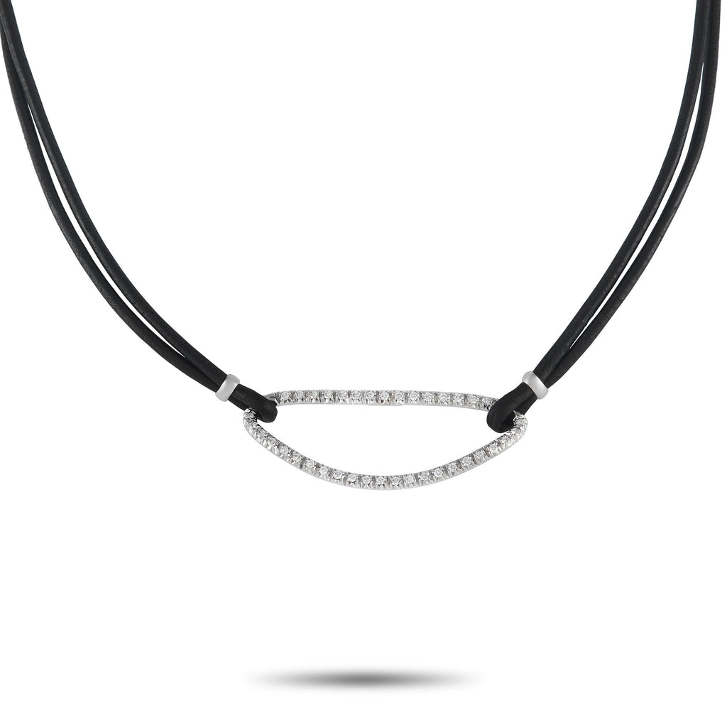 Piero Milano18K White Gold 0.72ct Diamond Cord Necklace PI09-011323 – A must-have for an edgy wardrobe