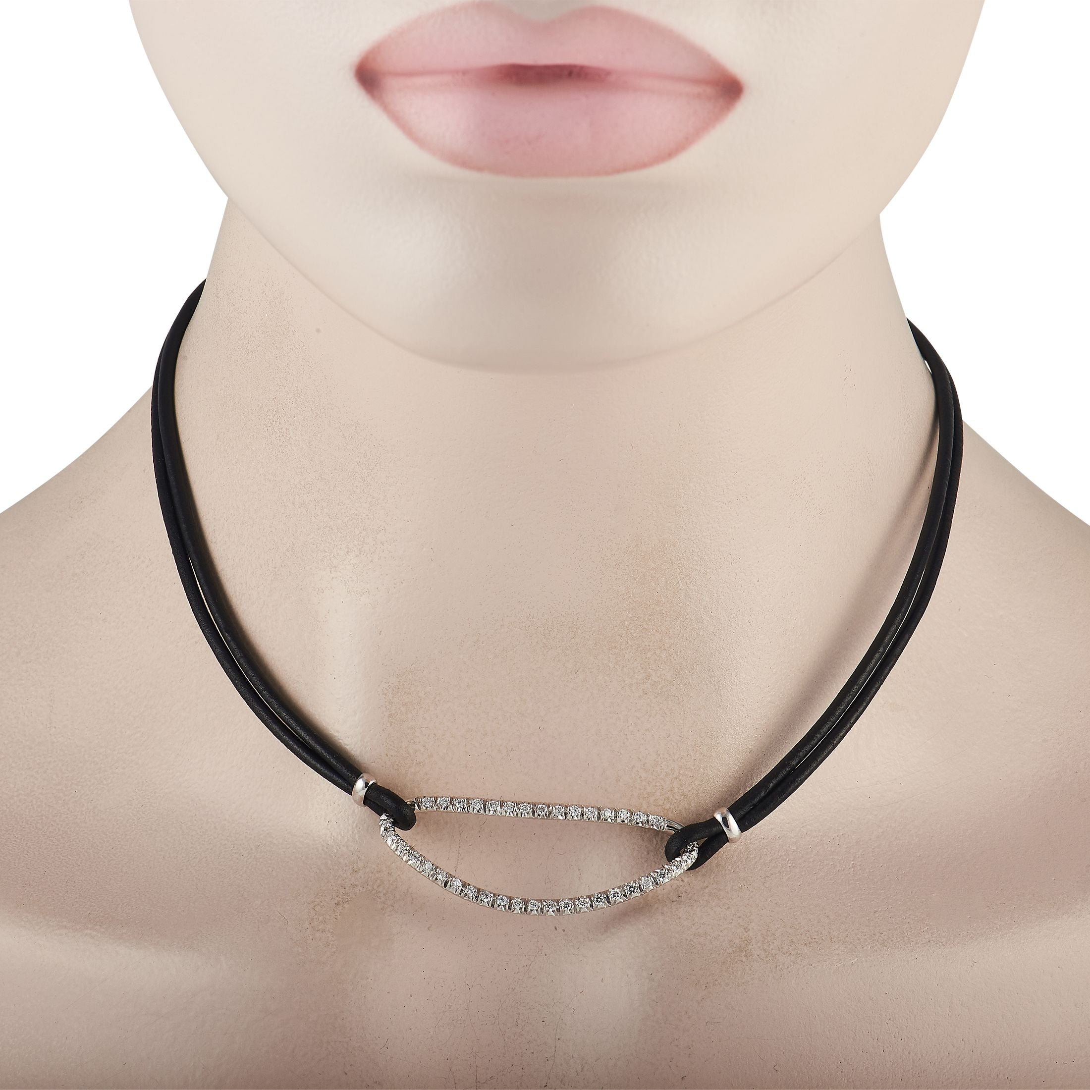 Piero Milano 18K White Gold 0.72ct Diamond Cord Necklace