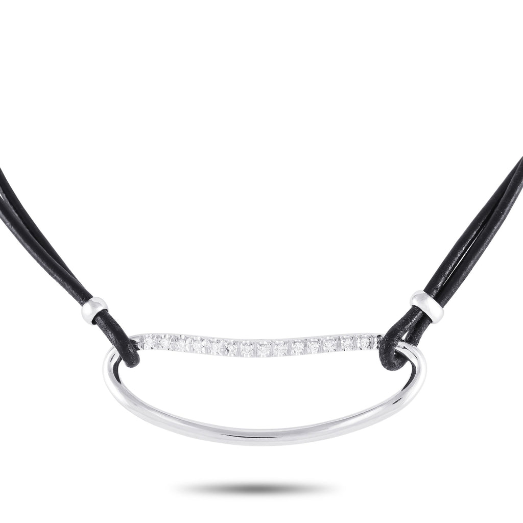 Piero Milano18K White Gold 0.38ct Diamond Cord Necklace – A must-have for an edgy wardrobe