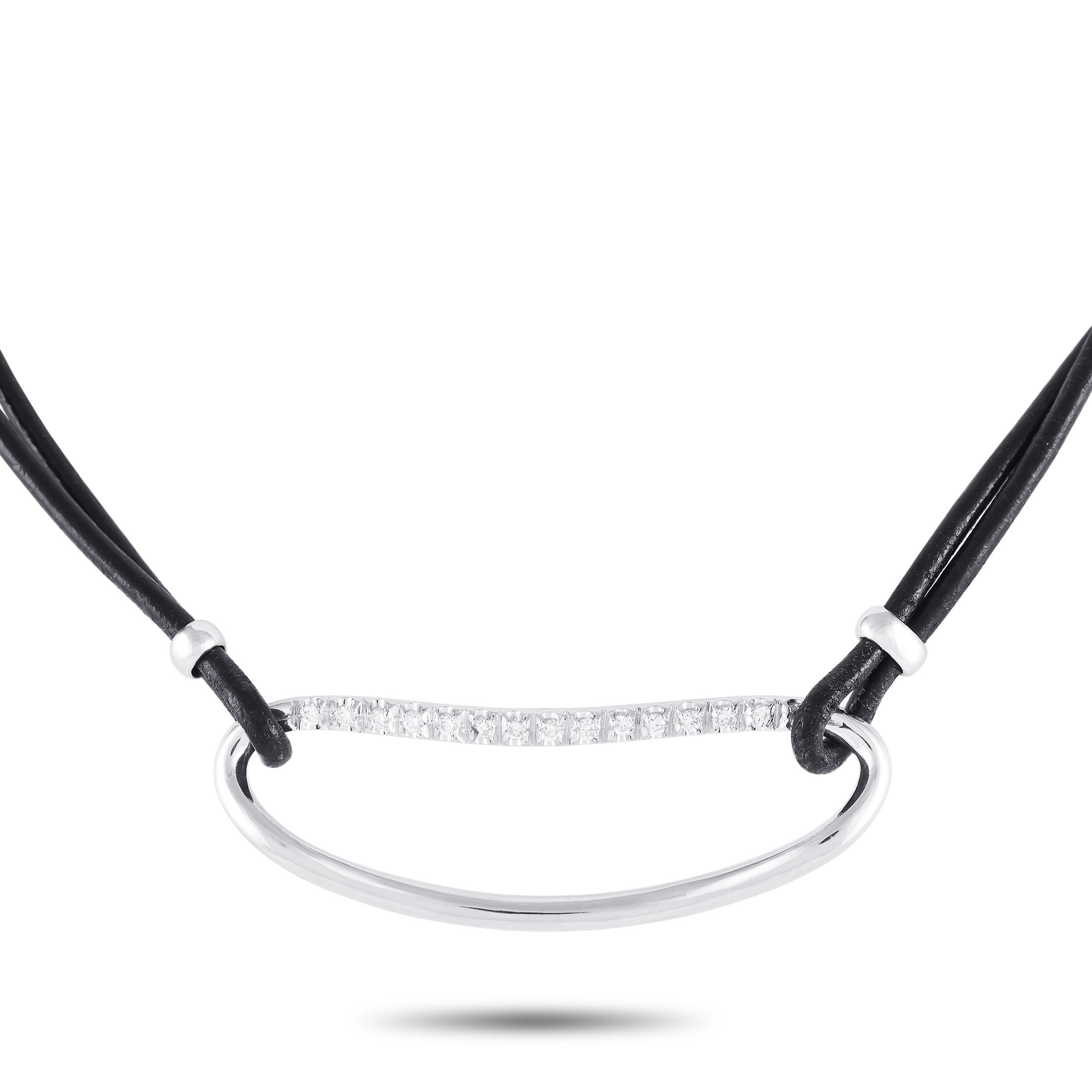 Piero Milano18K White Gold 0.38ct Diamond Cord Necklace – A must-have for an edgy wardrobe