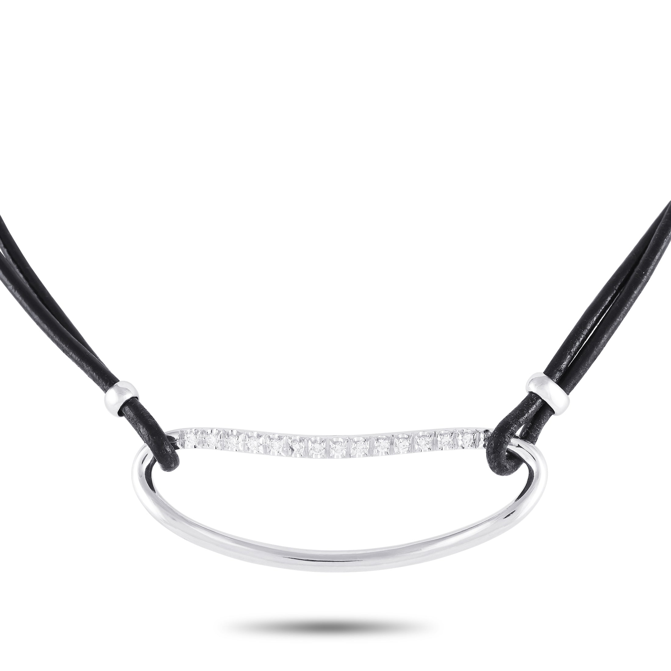 PIERO MILANO 18K White Gold 0.38ct Diamond Cord Necklace