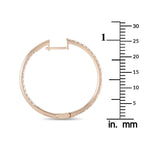 14K Rose Gold 1.0ct Diamond Hoop Earrings