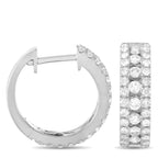 14K White Gold 1.0ct Diamond Hoop Earrings